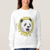 Panda mit Sonnenblume Sweatshirt (Vorderseite)