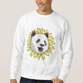 Panda mit Sonnenblume Sweatshirt (Vorderseite)