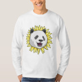 Panda mit Sonnenblume T-Shirt (Vorderseite)