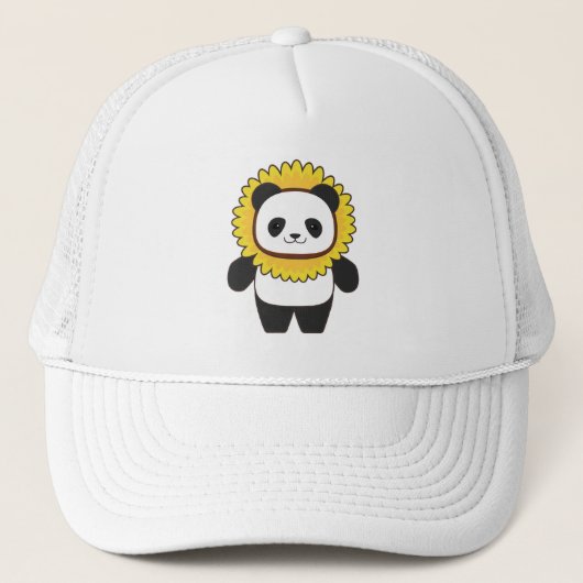 Panda mit Sonnenblume Truckerkappe (Vorderseite)