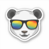 Panda mit Sonnenbrille Aufkleber (Vorderseite)