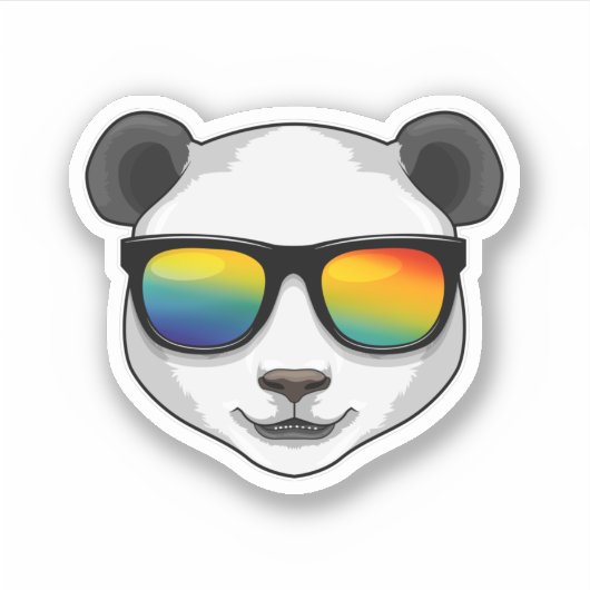 Panda mit Sonnenbrille Aufkleber (Vorderseite)