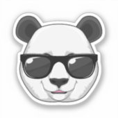 Panda mit Sonnenbrille Aufkleber (Vorderseite)