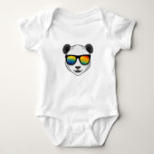 Panda mit Sonnenbrille Baby Strampler (Vorderseite)