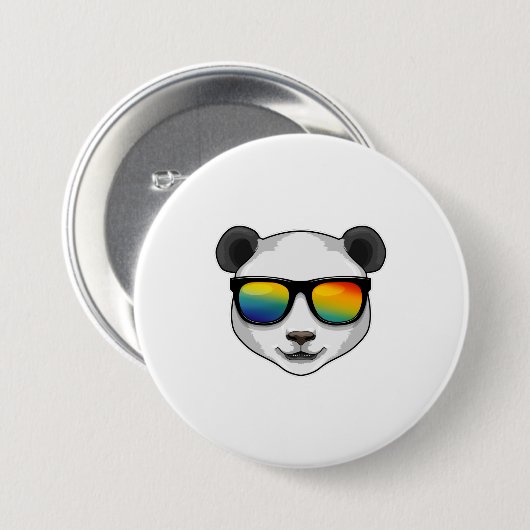 Panda mit Sonnenbrille Button (Vorne & Hinten)