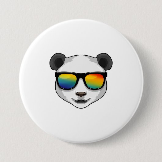 Panda mit Sonnenbrille Button (Vorderseite)