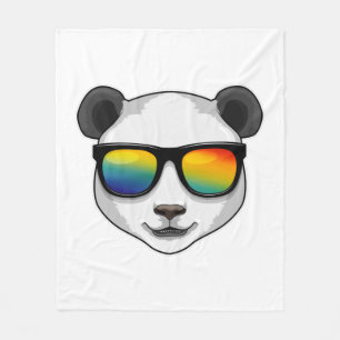 Panda mit Sonnenbrille Fleecedecke