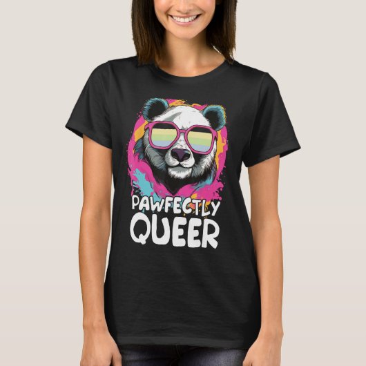 Panda mit Sonnenbrille, perfekt Que T-Shirt (Vorderseite)