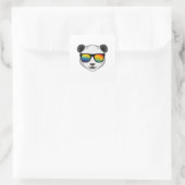 Panda mit Sonnenbrille Quadratischer Aufkleber (Tasche)