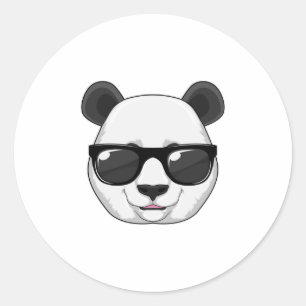 Panda mit Sonnenbrille Runder Aufkleber