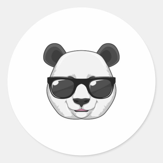 Panda mit Sonnenbrille Runder Aufkleber (Vorderseite)