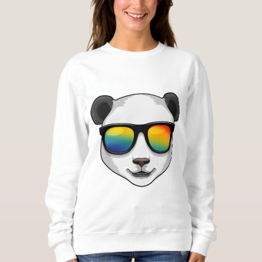 Panda mit Sonnenbrille Sweatshirt (Vorderseite)