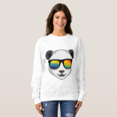 Panda mit Sonnenbrille Sweatshirt (Vorne ganz)