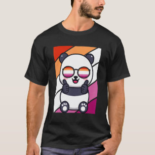 Panda mit stolzer Lesben-Flagge LGBTQ stolz Allied T-Shirt
