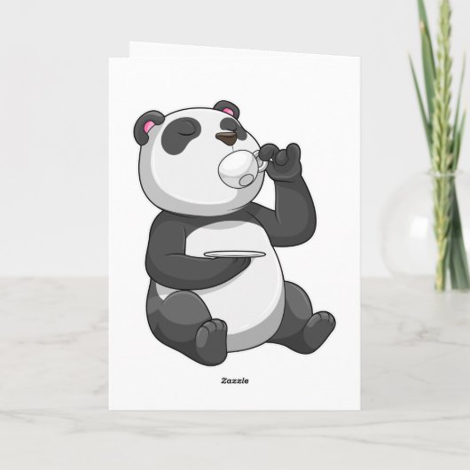 Panda mit Teecup Karte (Rückseite)