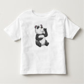 Panda mit Teecup Kleinkind T-shirt (Vorderseite)