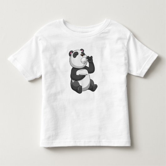 Panda mit Teecup Kleinkind T-shirt (Vorderseite)