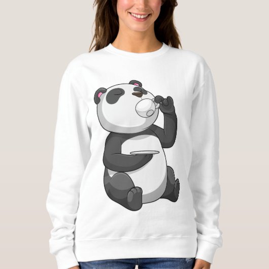 Panda mit Teecup Sweatshirt (Vorderseite)
