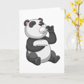 Panda mit Teetasse Karte (Gelbe Blume)