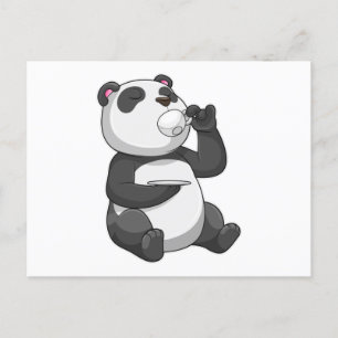 Panda mit Teetasse Postkarte