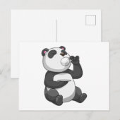 Panda mit Teetasse Postkarte (Vorne/Hinten)
