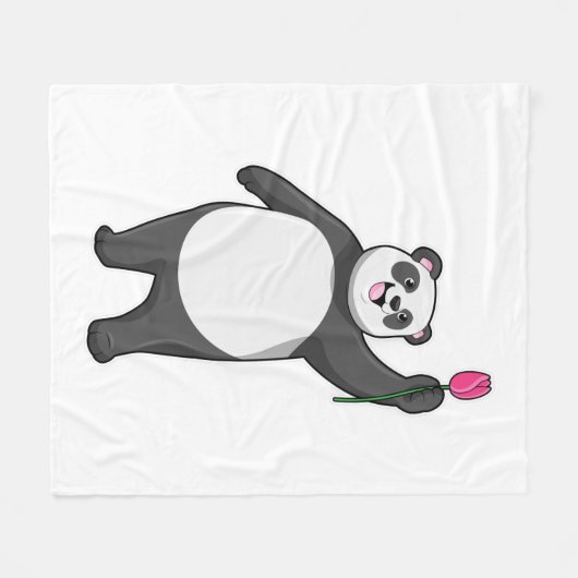 Panda mit Tulip Fleecedecke (Vorderseite (Horizontal))