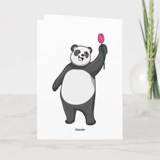 Panda mit Tulip Karte (Rückseite)