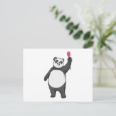 Panda mit Tulpe Postkarte (Stehend Vorderseite)