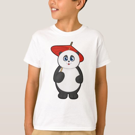 Panda mit Umbrella T-Shirt (Vorderseite)