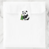 Panda mit Weihnachtsbaum Runder Aufkleber (Tasche)