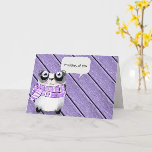 Panda mit Winterschal Karte (Gelbe Blume)