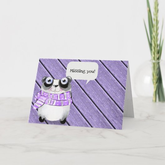 Panda mit Winterschal Karte (Vorderseite)