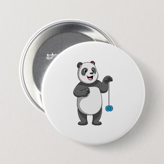 Panda mit Yo-yo Button (Vorne & Hinten)