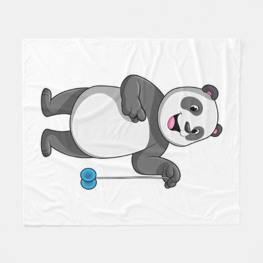 Panda mit Yo-yo Fleecedecke (Vorderseite (Horizontal))