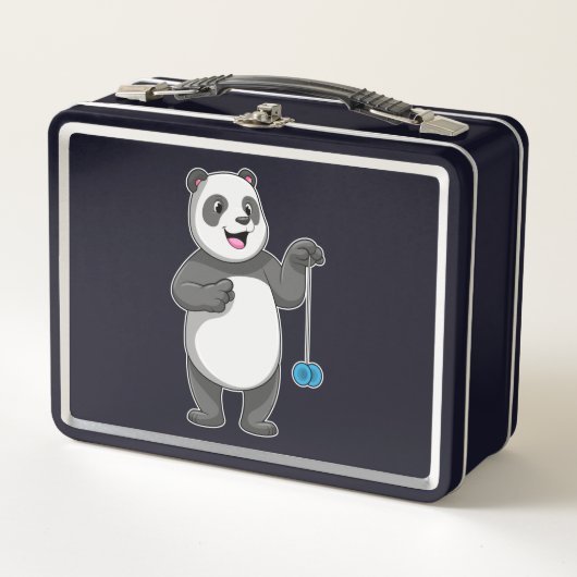 Panda mit Yo-yo Metall Brotdose (Vorderseite)