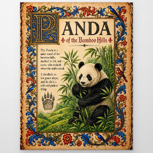 Panda, mittelalterliche Bestiarien-Kunst Postkarte