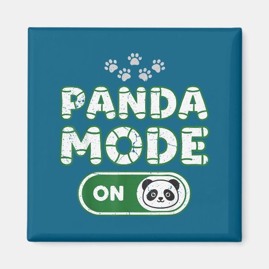 Panda Mode On Funny Animal Bear Lover Owner Costum Magnet (Vorne)