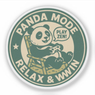 Panda-Modus Relax Win Gaming Aufkleber
