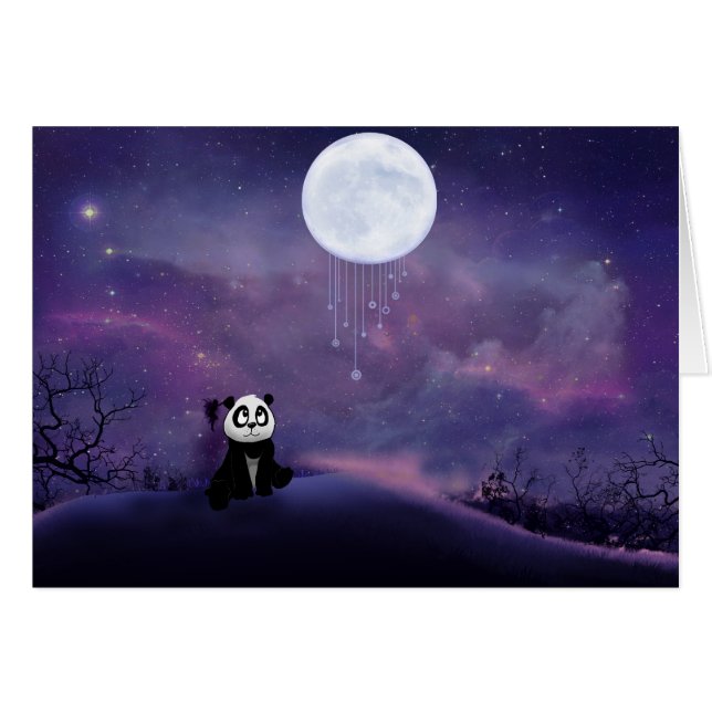 Panda-Mond-leere Karte (Vorderseite (Horizontal))