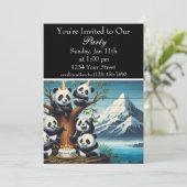Panda-Monium Birthday Bash Einladung (Stehend Vorderseite)
