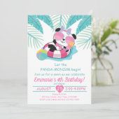 Panda-monium Geburtstagsparty Einladung Panda Bear (Stehend Vorderseite)