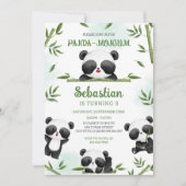 Panda-monium Panda Geburtstag Einladung (Vorderseite)