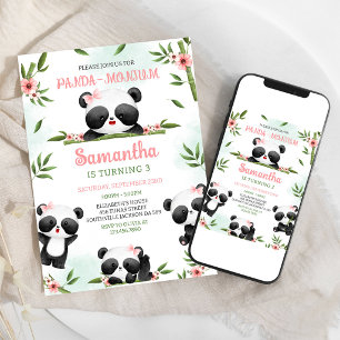 Panda-monium Panda Geburtstagseinladung Einladung