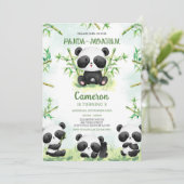 Panda-monium Panda Geburtstagseinladung Einladung (Stehend Vorderseite)
