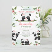 Panda-monium Panda Geburtstagseinladung Einladung (Stehend Vorderseite)
