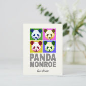 Panda Monroe Bear Pop Feiertagspostkarte (Stehend Vorderseite)