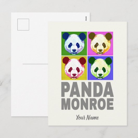 Panda Monroe Bear Pop Feiertagspostkarte (Vorne/Hinten)