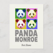Panda Monroe Bear Pop Feiertagspostkarte (Vorderseite)