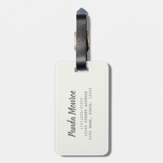 Panda Monroe Bear Pop Gepäckanhänger (Rückseite vertikal)