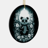 Panda Moon Keramik Ornament (Rechts)